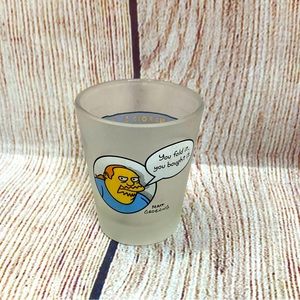 Simpsons Comic Book Guy Androids Dungeon & Baseball Card Shop Frosted Shot Glass